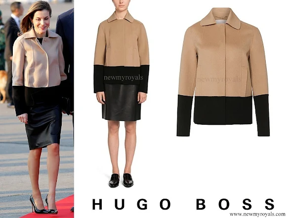 Queen Letizia wore Hugo Boss Jadabia Wool Cashmere Color Jacket