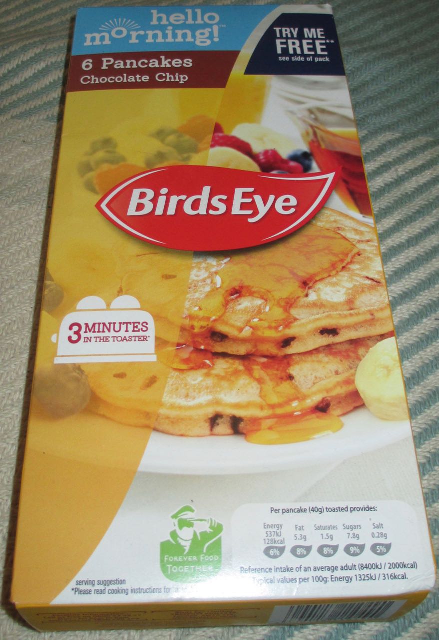 FOODSTUFF FINDS Birds Eye Pancake Chocolate Chip (Morrisons) [By Cinabar]