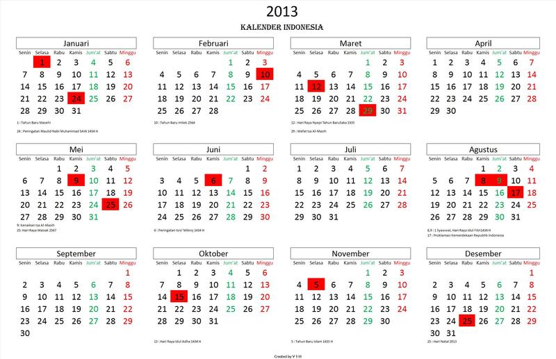 Daftar Hari Libur Nasional 2013 Update ~ CDP™