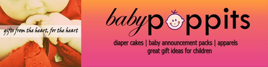 Babypoppits - Diaper cakes for baby shower and handmade gifts