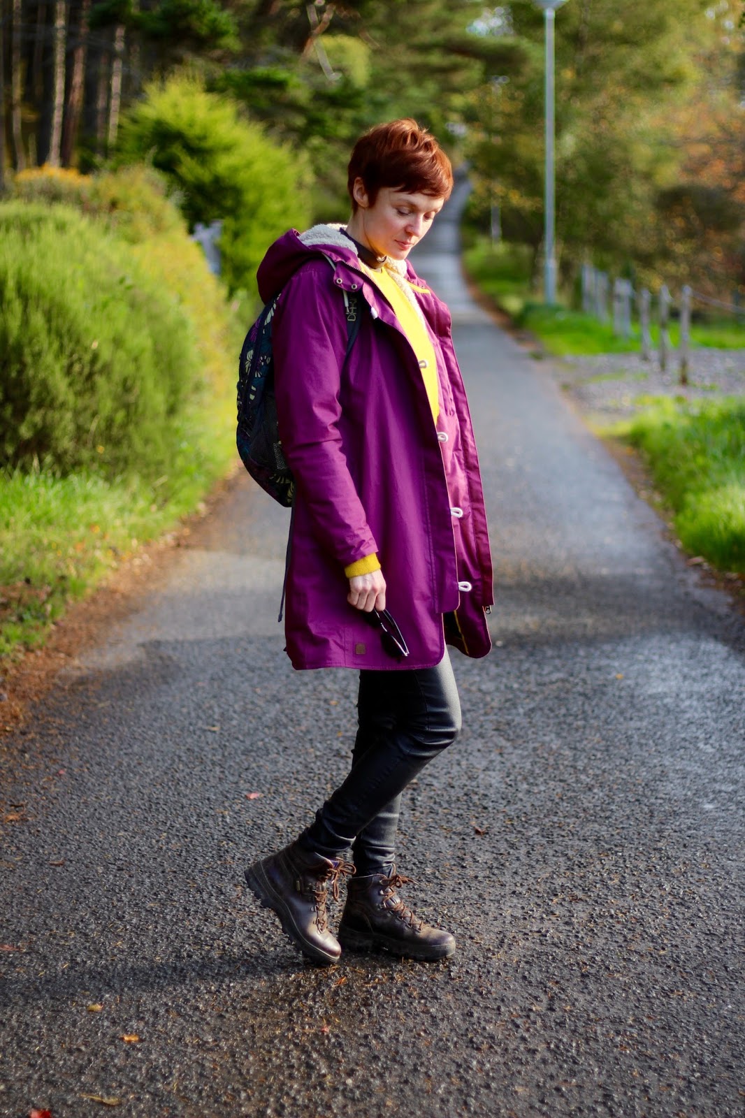 Lighthouse waterproof jacket, Kettlewell yellow jumper, coated jeans & Walking boots | Fake Fabulous