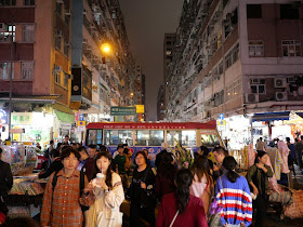 Public Light Bus and crowd in Mong Kok
