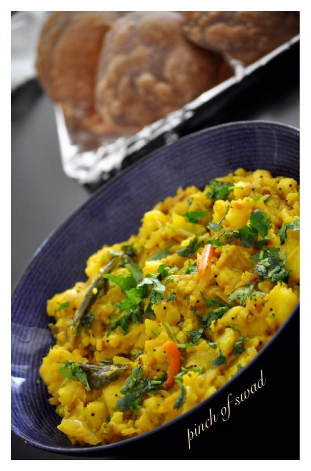 Pinch Of Swad: Aloo Bhaji for Dosa/Poori (Yellow Potato Dry Vegetable ...