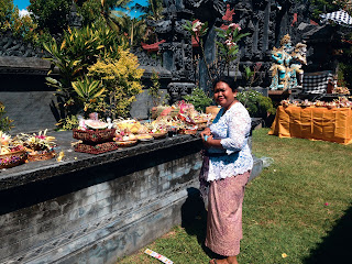 Galungan Day Offering Sodan To The Dead Soul At Dalem Temple