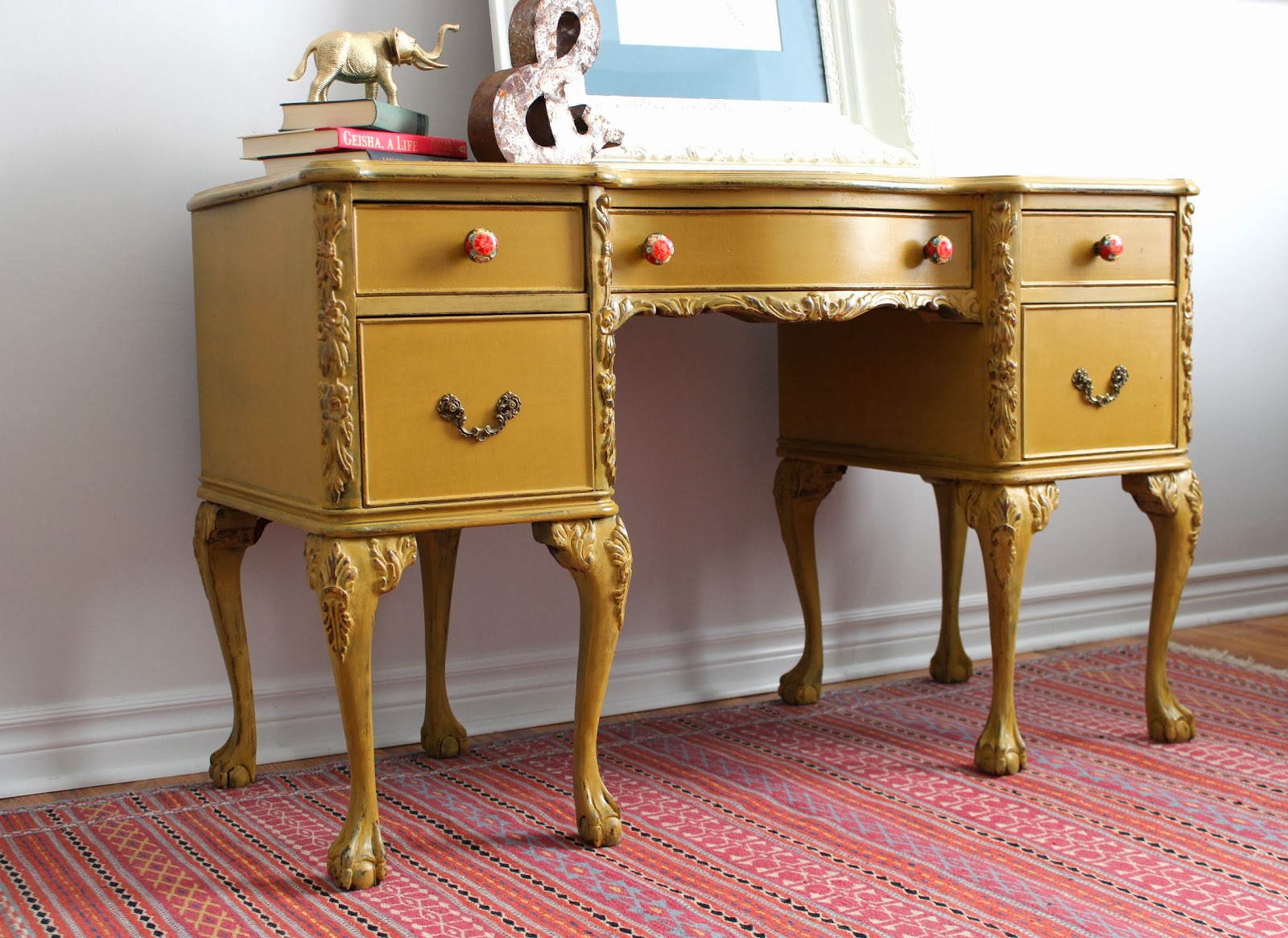 Poppyseed Creative Living Mustard Yellow Writing Desk (yet another