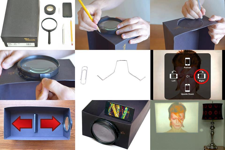 Como fazer um projetor usando caixa de sapato, lupa e celular