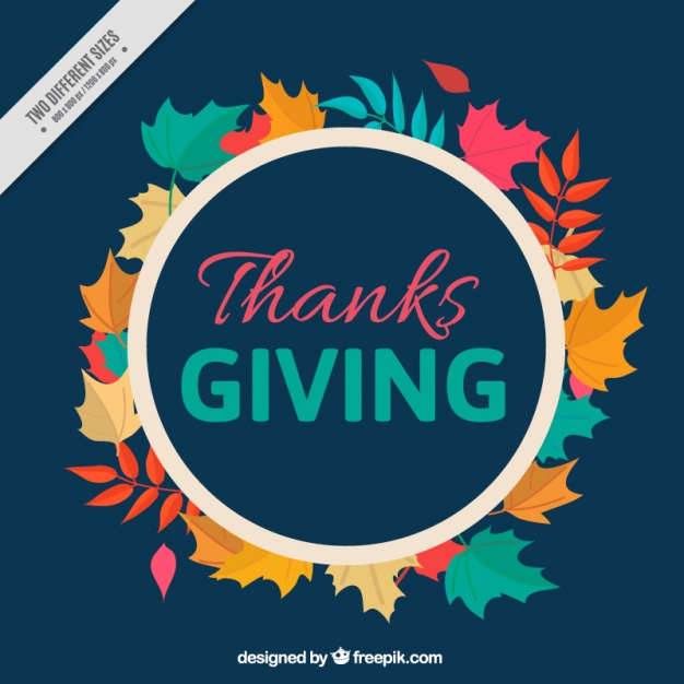 Dark blue background with leaves for thanksgiving day Free Vector
