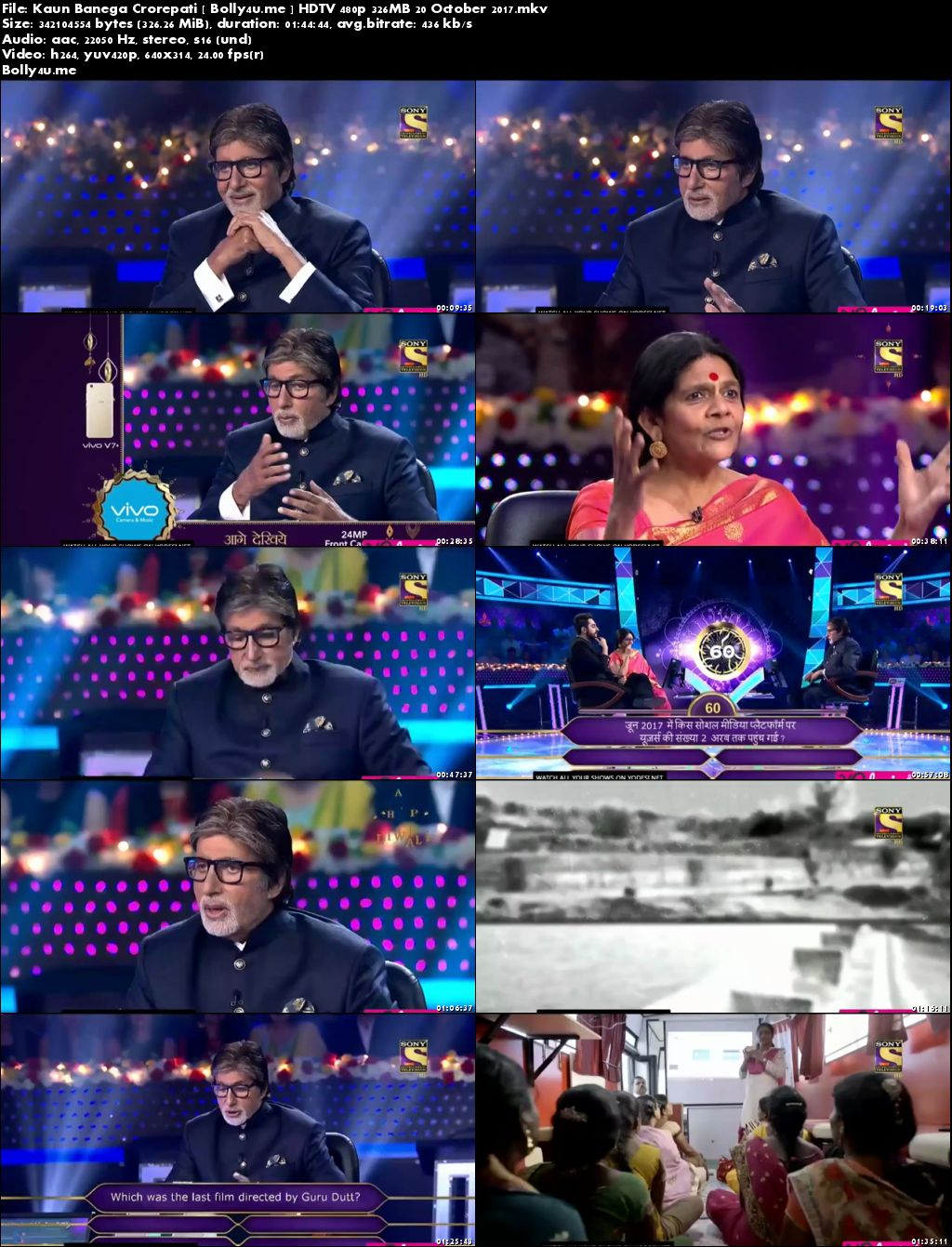 Kaun Banega Crorepati HDTV 480p 300MB 20 October 2017 Download