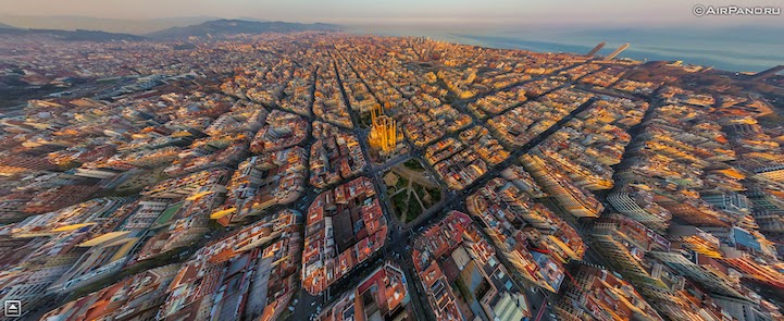 Barcelona, Spain - 12 Incredible 360° Aerial Panoramas of Cities Around the World