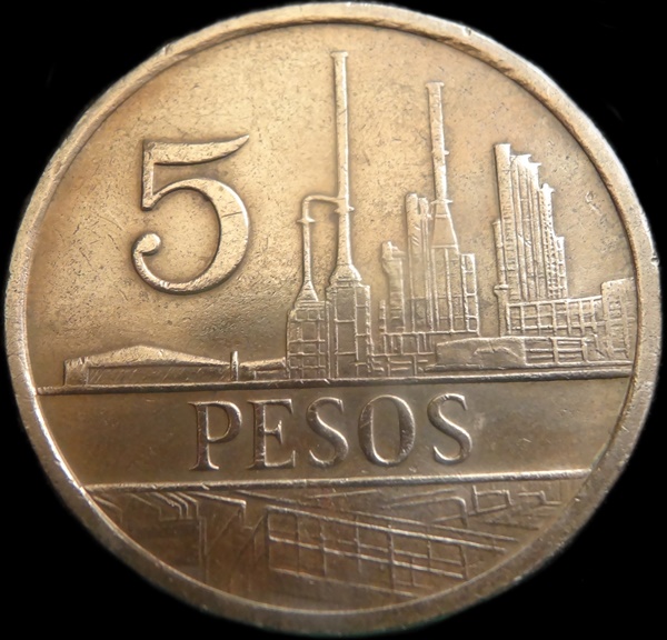 Monedas de México y el Mundo Colombia 5 Pesos de 1980