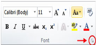 in the font box the default name is in the font box the default name is