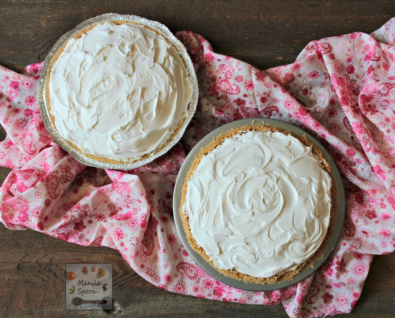 In 15 minutes or less you can make this easy and yummy classic summer pie that's creamy, fruity-sweet, light and no bake, too. We served this in a potluck and it was a huge hit! | manilaspoon.com