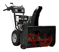 Briggs & Stratton 1696563 Medium Steerable Dual Stage Snow Thrower, gas powered with electric start, with 1450 Snow Series 306cc engine, gross torque of 14.5 ft-lbs, 29" clearing path width, 19.5" intake height, 200 degree electric chute