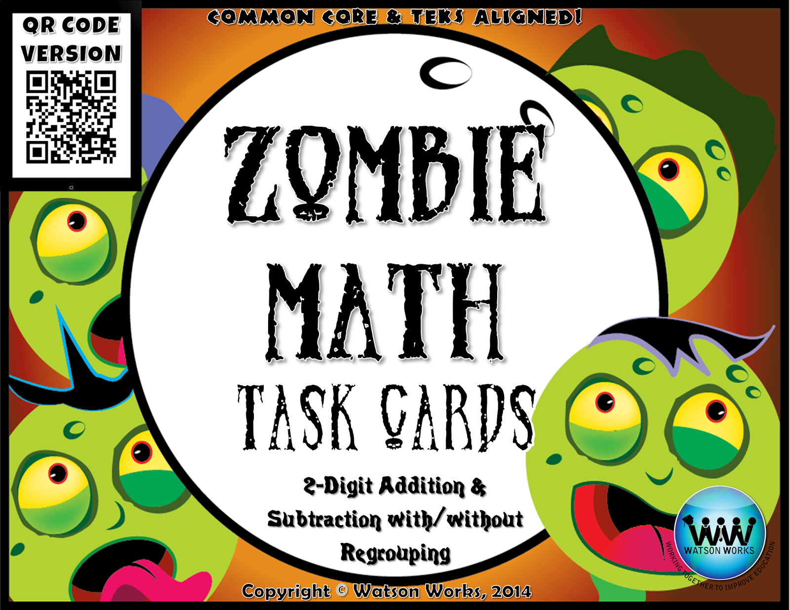 http://www.teacherspayteachers.com/Product/Zombie-Math-Task-CardsQR-Code-Version-2-Digit-Addition-Subtraction-1519511