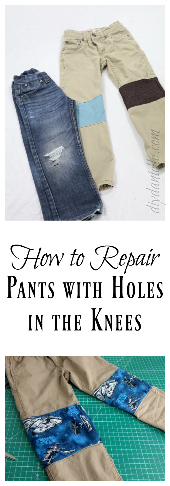 How to Repair Holes in the Knees of Pants | DIY Danielle