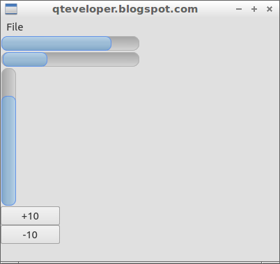 Qteveloper: QtQuick.Controls example, ProgressBar.