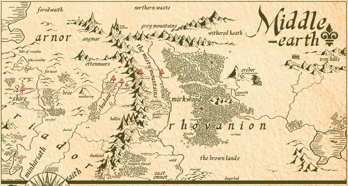 Middle earth map, Middle earth, The hobbit