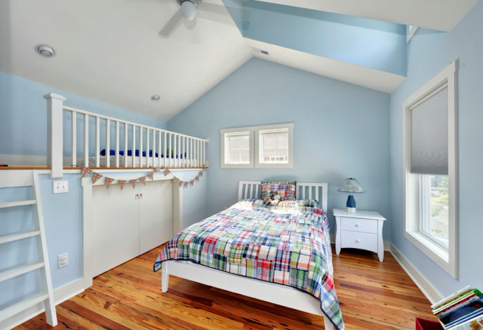 Cuartos juveniles en celeste y blanco - Ideas para decorar dormitorios