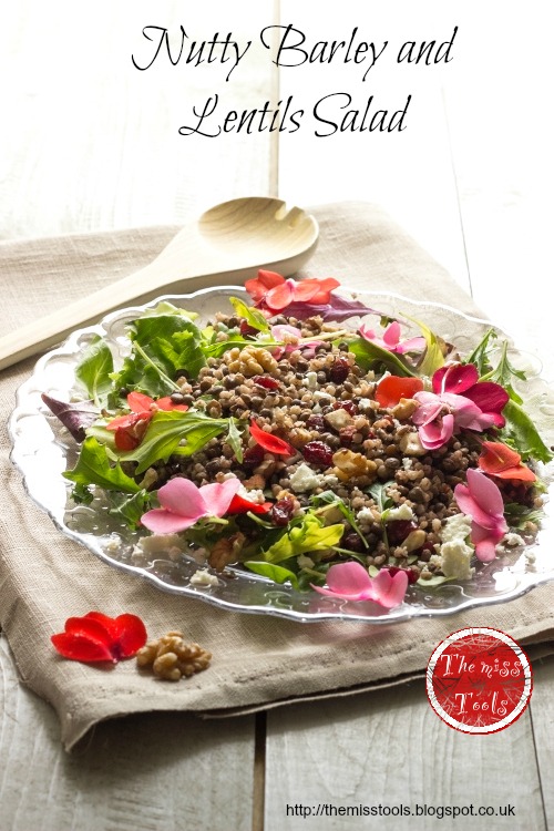 colorata insalata di lenticchie e orzo - nutty barley and lentils salad