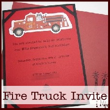 fire truck birthday party invitation