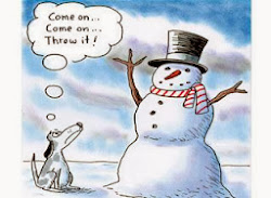 snowman funny dog winter stick cartoon cartoons throw joke come