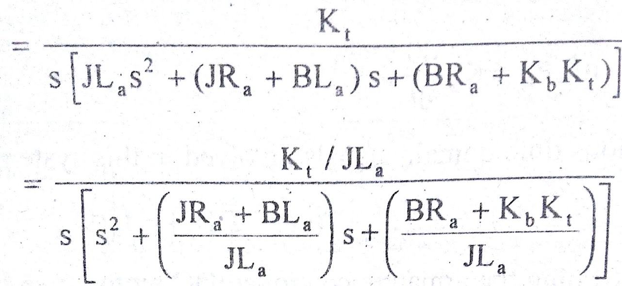 Transfer Function of Armature Controlled DC Motor