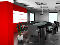 modern design office meeting room black grey red