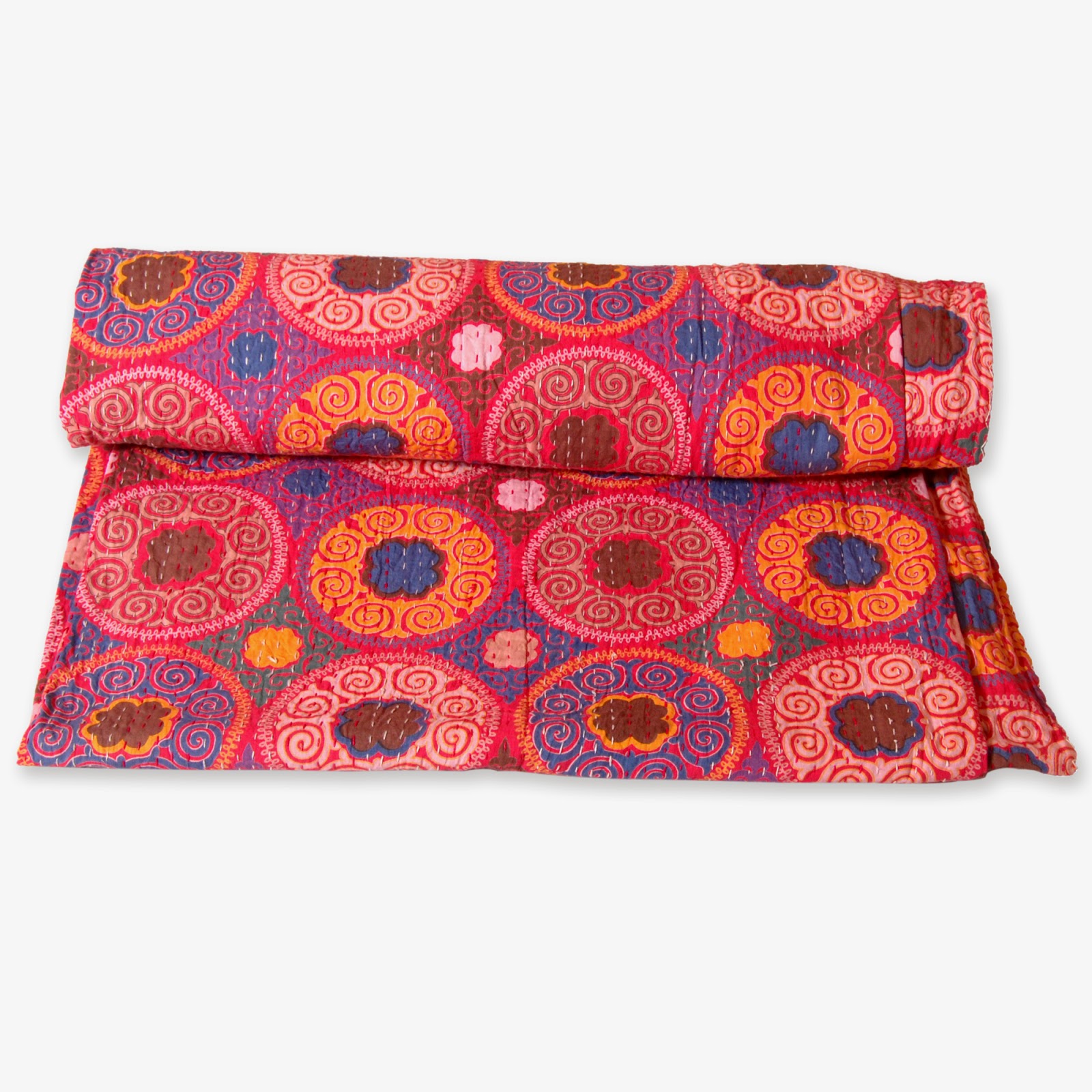 Vintage Bengali Kantha Stitched Handmade Bedspreads And Throws (Kantha