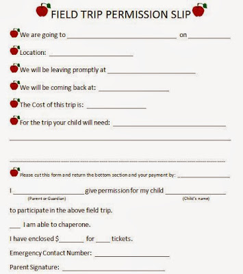 Kara's Happy Classroom: Field Trip Form (Editable)