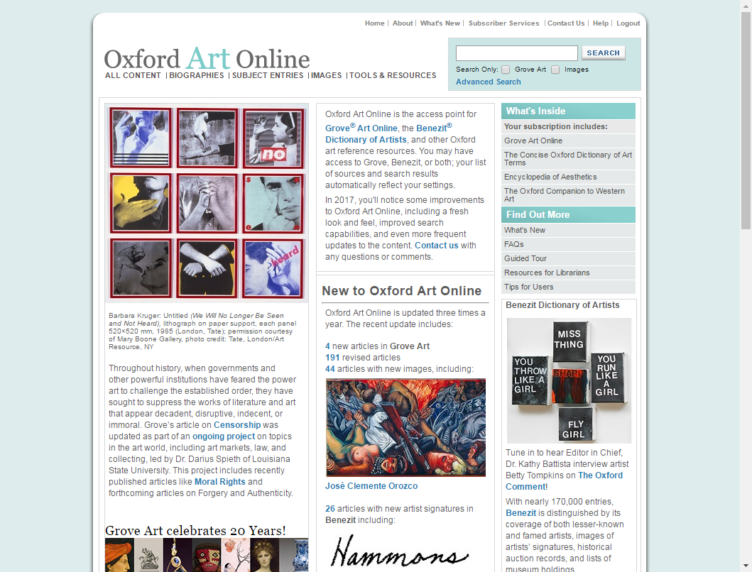 Spotlight on Oxford Art Online