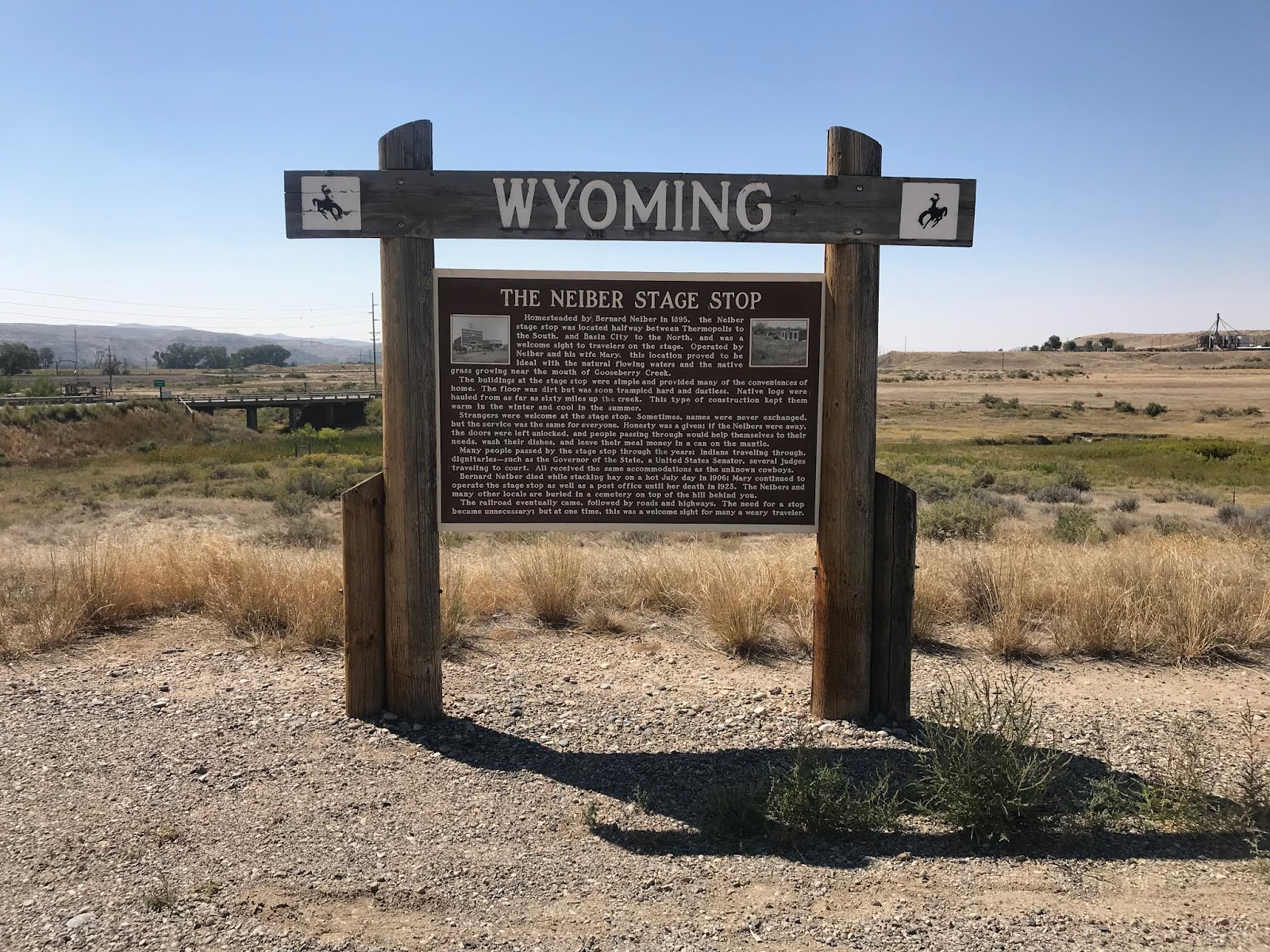 Today In Wyoming's History The Neiber State Stop, Washakie County Wyoming
