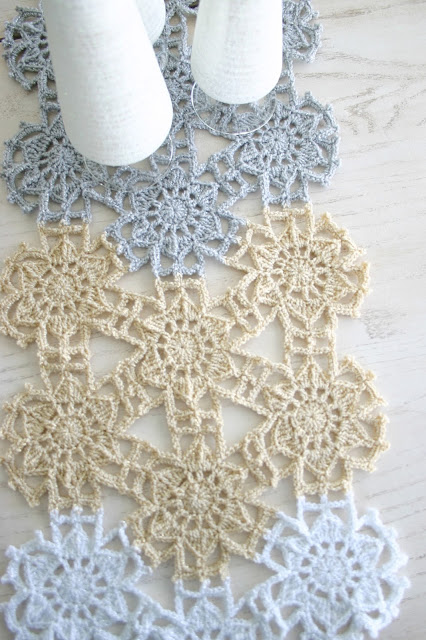 Fallen Snow Runner Crochet Pattern by Susan Carlson of Felted Button