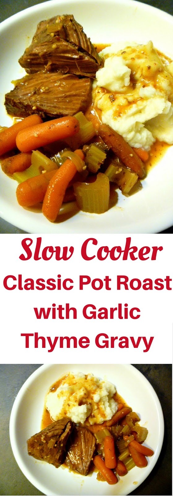 Slice of Southern Slow Cooker Classic Pot Roast with Garlic Thyme Gravy