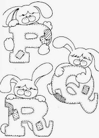 desenho do alfabeto do coelhinho para pintar