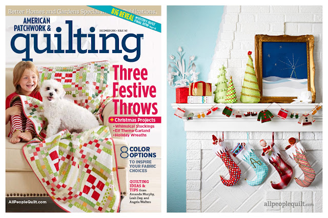 Floss & Fleece: Elf clothesline garland in American Patchwork & Quilting magazine felt elf clothesline garland in American Patchwork & Quilting magazine