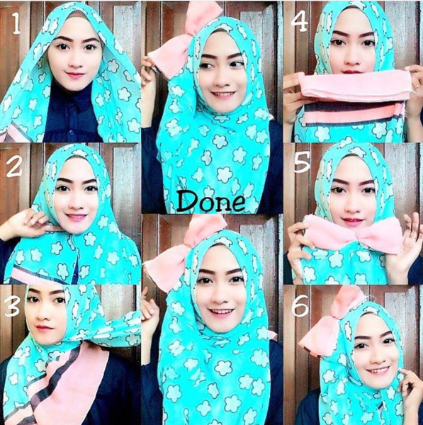 Foto Cara Pakai Hijab Modern dengan Bandana