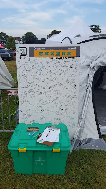 ShelterBox OFF THE GRID Pledge Board at Bonnaroo 2018