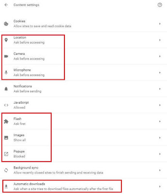Content Blocking Settings