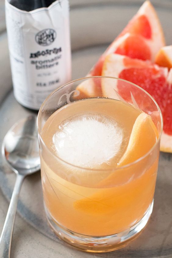 Sparkling Grapefruit Old Fashioned variousfoods