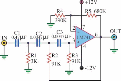 Active High Pass Filter Using LM741 | Xtreme Circuits