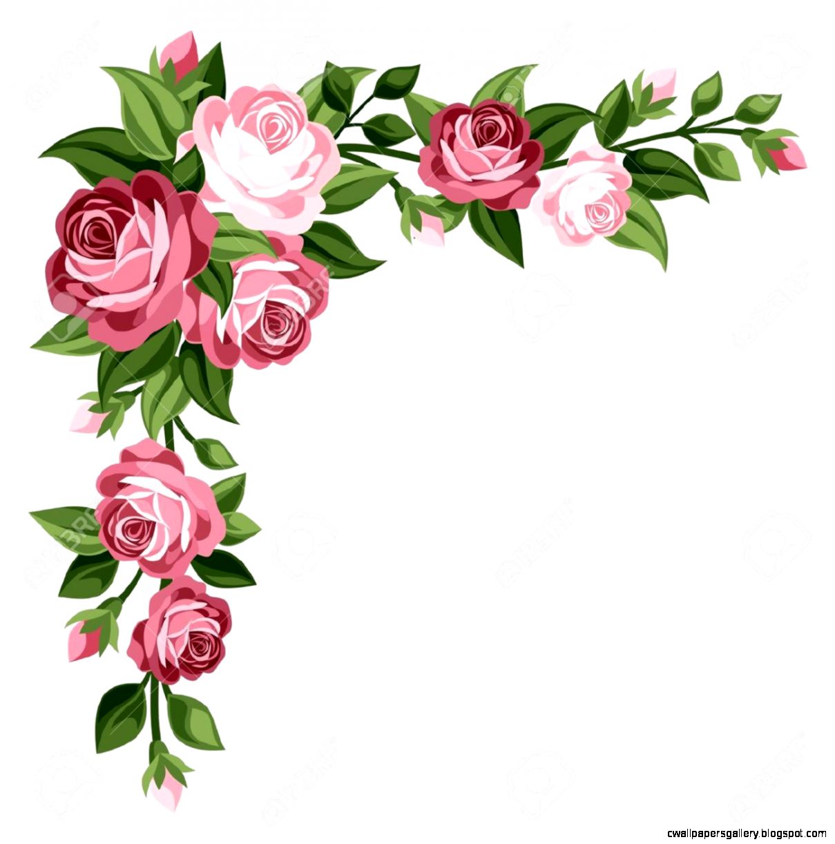 Pink Rose Border Clip Art | Wallpapers Gallery