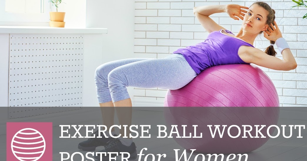 Ball Workout Poster For Women 19 X 27 - Dumbbell Exercises