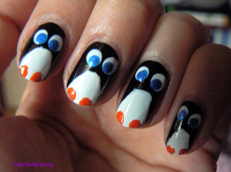Truly Madly Beauty: NOTD - Penguin Nails!