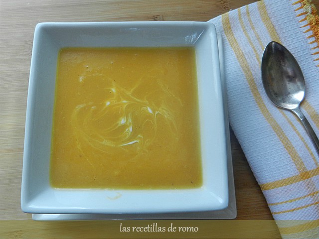 "Crema de calabaza y manzana"