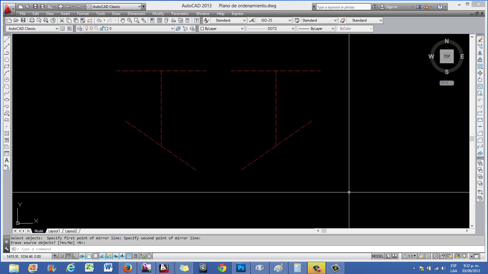 Aplicando Comando Mirror en AutoCad DominarCad