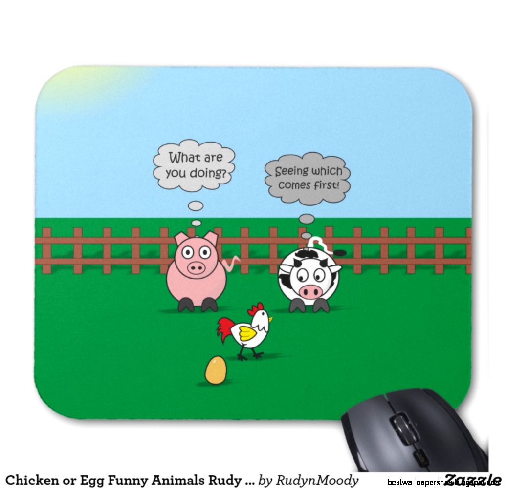 Chicken or Egg Funny Animals Rudy Pig amp Moody Cow Mouse Pad  Zazzle