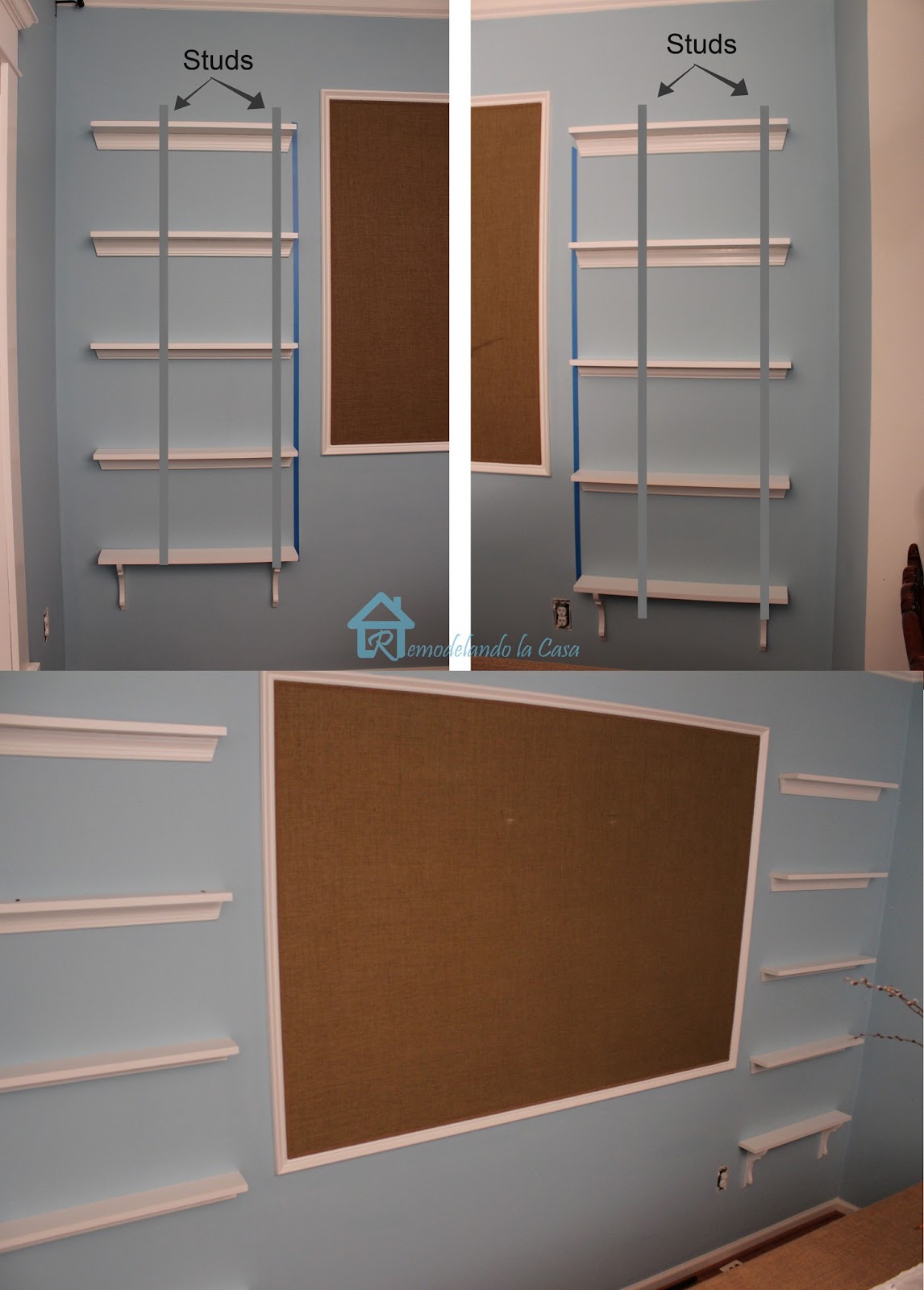 Shallow Open Shelves in Dining Room Remodelando la Casa