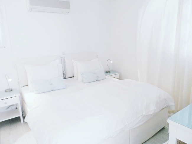 Superior First Floor Sea View Suite bedroom,Minois village hotel,Paros