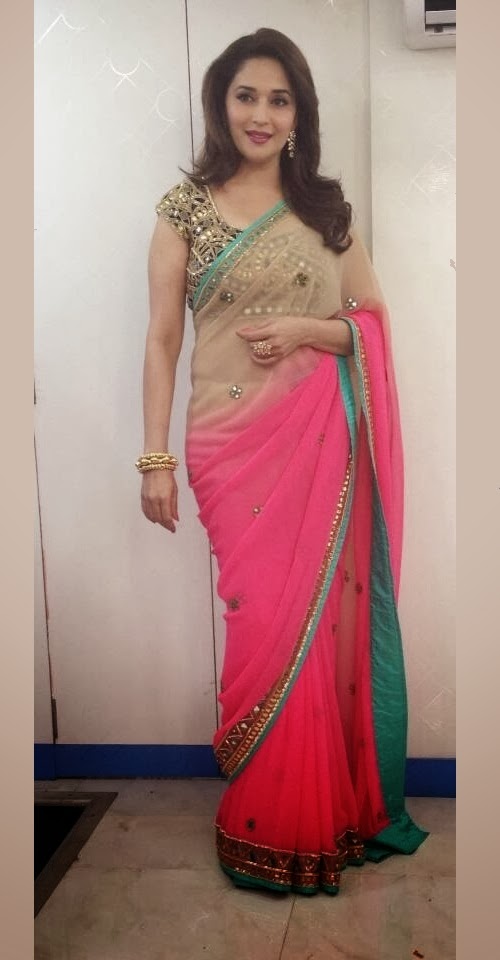 madhuri dixit saree blouse designs