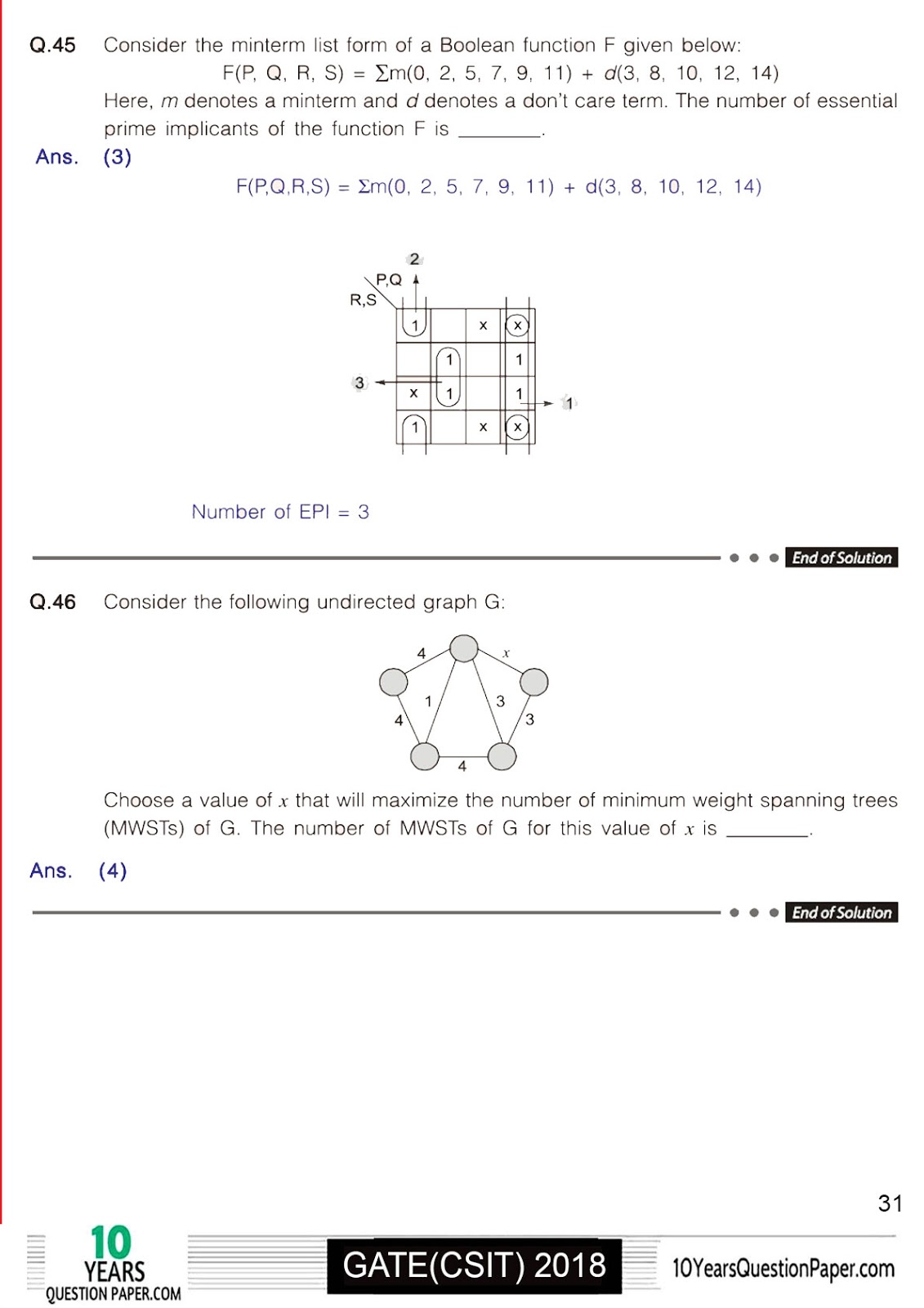 GATE 2018 CS Solution of Question Paper 2018 solved gate cse question paper-31